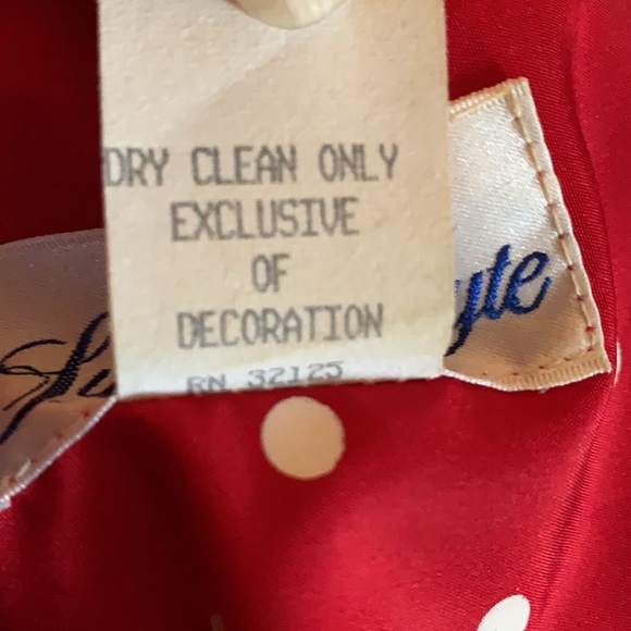 Sylvia Whyte Red & White Holiday Dress Sz 14 - Picture 7 of 10